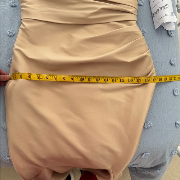 Badgley Mischka Strapless Champagne Mermaid Gown - Picture 6 of 15